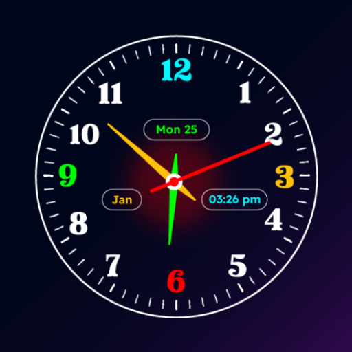 Neon Digital Clock Icon